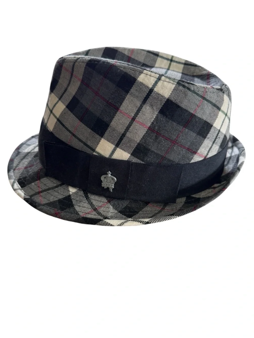 Christy’s Crown Collection Plaid Fedora Hat Tony Merenda Crown Logo OS